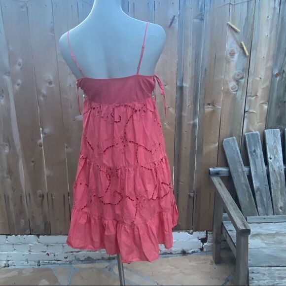 Ben Sherman eyelet coral mini dress size xs - Picture 10 of 13
